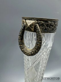 Ваза в стиле неоклассицизма. Серебро 84 пробы, хрусталь, Россия, 1908–1917 годы