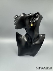 Серьги с кабошонами. Золото 56 пробы, Россия, 1908–1917 годы