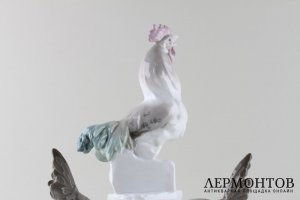 Статуэтка Петух и две курицы. Фарфор.  Фабрика Karl Ens, Германия, 1900-1918 гг.