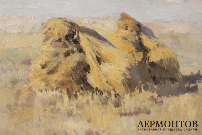 Картина Виноградов С.А. В поле. 1900-е годы.