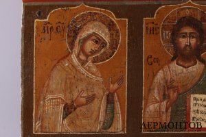 Икона  Деисус. Россия, конец 17 в. Дерево, левкас, темпера.