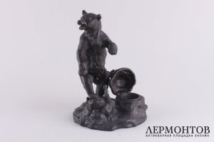 Скульптура. Медведь. Чернильница. Чугун. Касли. СССР.