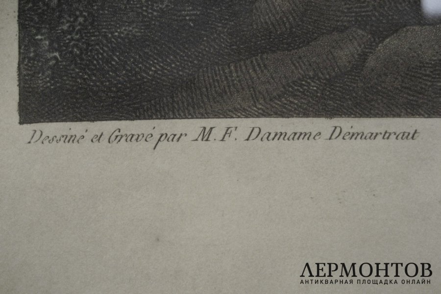 Гравюра Вид Тулы от реки Упы. 1813 год.  Дамам-Демарте. Франция, Париж.