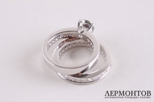 Помолвочный комплект из двух колец. Белое золото, бриллианты 3,235 ct. Бренд Melekkis