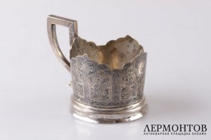Подстаканник с черневым узором. Серебро 84 пробы. Российская империя
