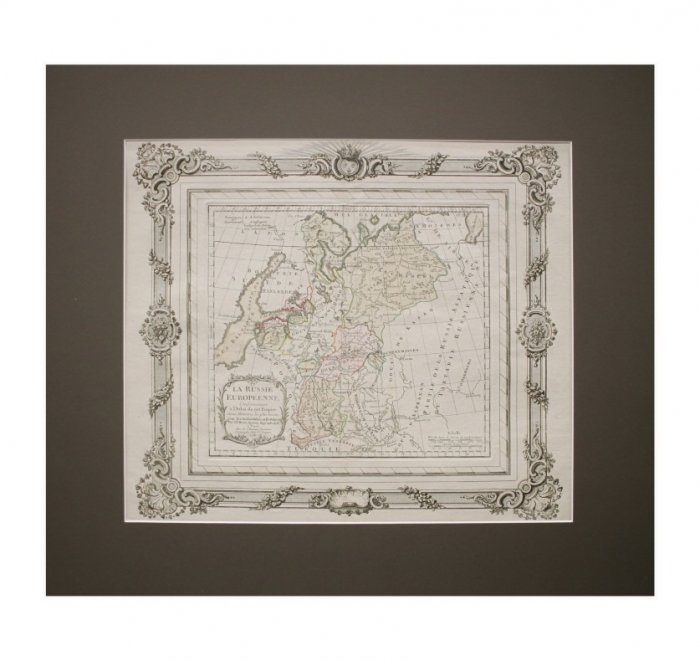 Карта. Европейская часть Российской империи. Louis Brion. Париж, 1766 год.