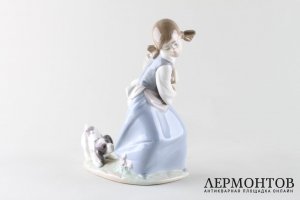 Статуэтка Озорной щенок. Фарфор, роспись. Испания, Lladro, 1977-84