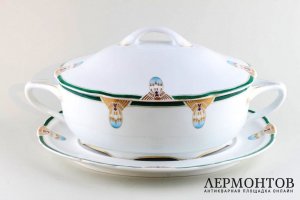 Блюдо для супа в стиле Модерн. Россия, фабрика Кузнецова, 1900-е гг. Фарфор.