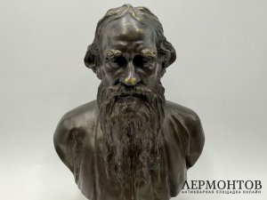 Бюст Лев Толстой. Россия, 20 век. Бронза, патинирование.