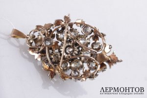 Брошь-подвеска с бриллиантами. Золото 585 пробы. Европа