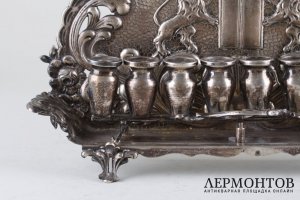 Ханукальный подсвечник. Серебро 800 пробы. Австрия.