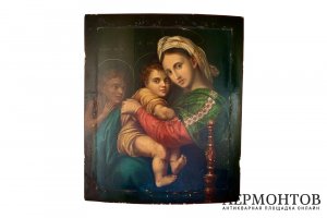 Икона Богоматерь Трех Радостей в серебряной басме. Икона кон. ХVIII - нач. XIX вв.