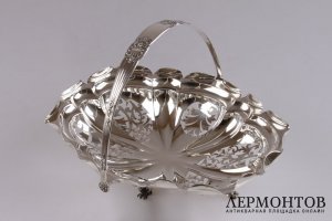 Сухарница ажурная. Williams. Серебро 925 пробы. 1904 год. Англия