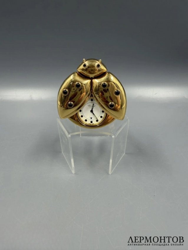 Настольные часы «Божья коровка». Латунь, золочение, оникс, Chopard