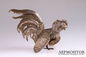 Пара петухов. Серебро 800. Германия