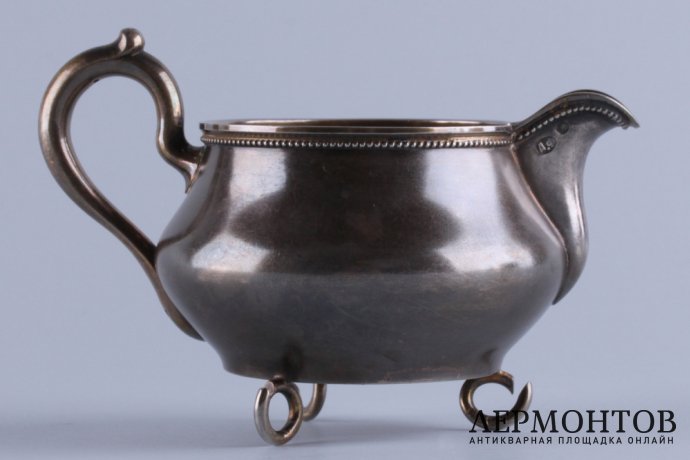 Чайный набор из сахарницы и сливочника. А. Фульд Серебро 84 пробы. Россия, XIX в.