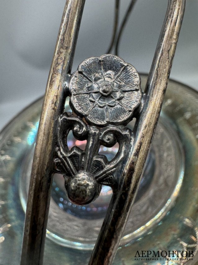 Блюдо для сервировки с маскаронами. Металл, серебрение, Bridgeport Silver Co., США, начало 20 века