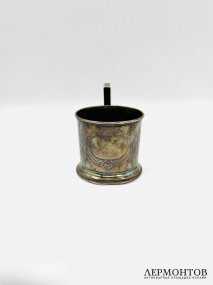 Подстаканник с ландышами. Серебро 84 пробы, П. Кошелев, Россия, 1893 год