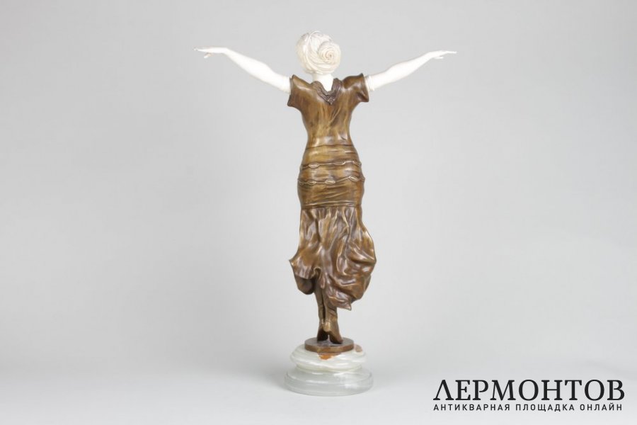 Скульптура Танцовщица в стиле Ар Деко. Франция, Париж, авт. T. Lemoyne, 1920-е гг. 