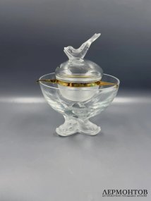 Икорница «Igor». Хрусталь, позолоченный металл, Lalique, Франция